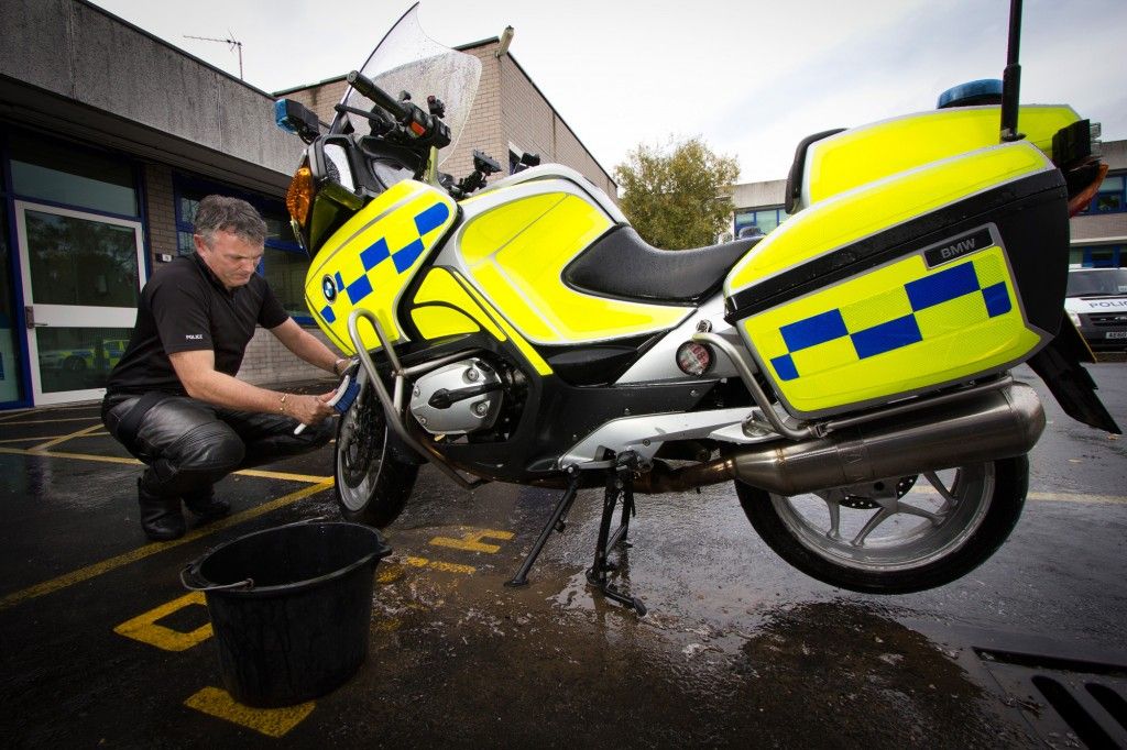 At the end of the shift, it's the officer's responsibility to clean the bikes