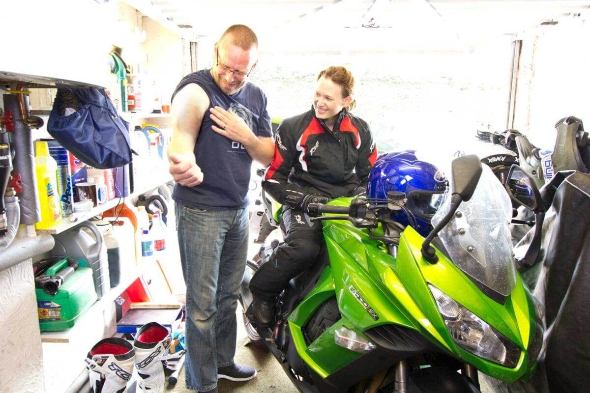 Main> Despite ruining her birthday, Helen – all dressed up with nowhere to go – still finds humour in John’s injury