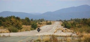 Gareth making use of one of the Zeljava airbase runways.