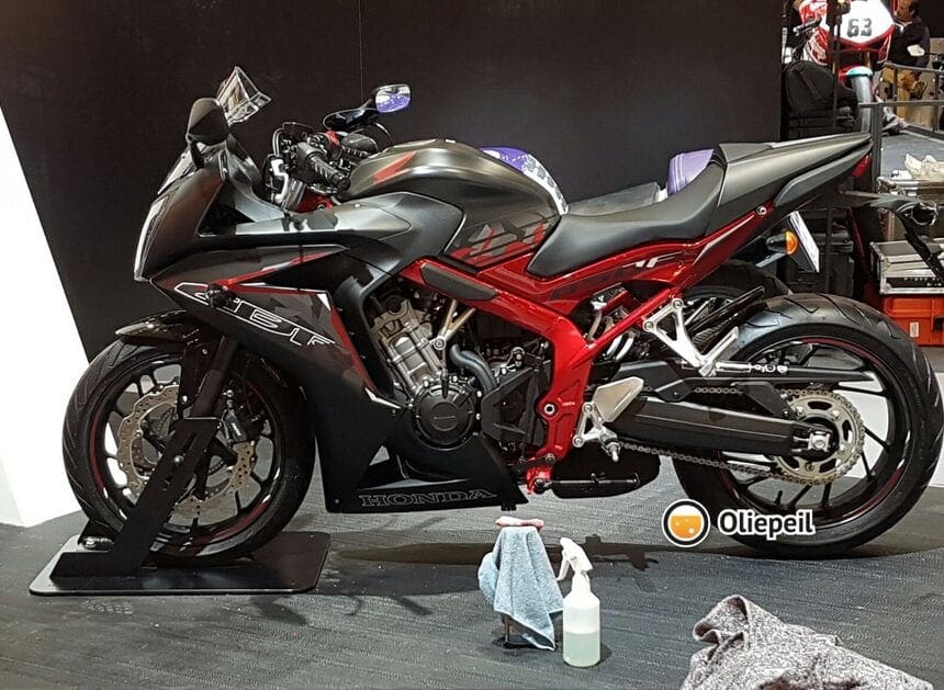 Intermot show LEAKED pics Honda s CBR650F caught on Honda s STAGE