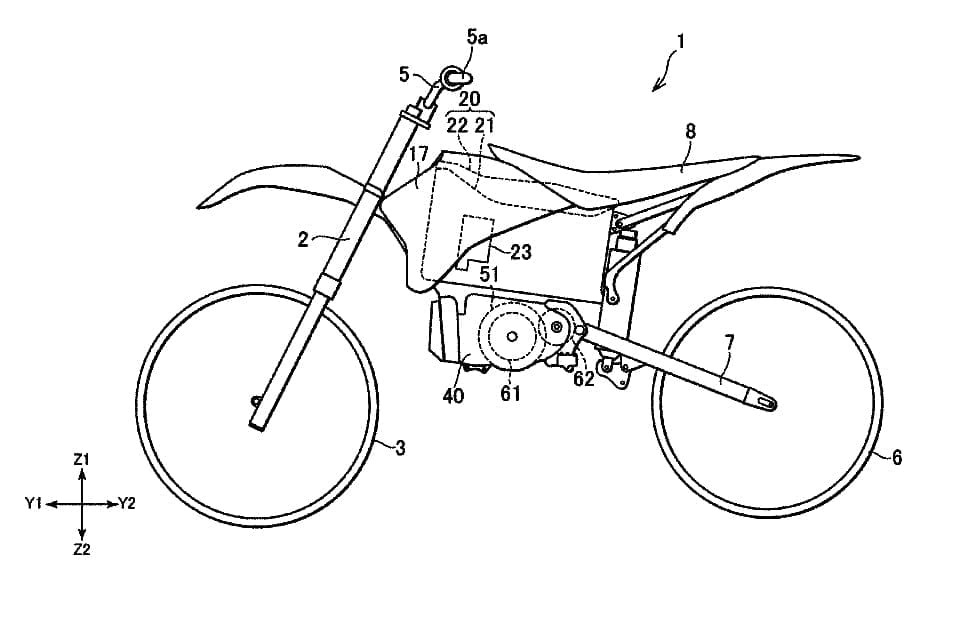 Yamaha's first full patent drawings for its production allelectric off