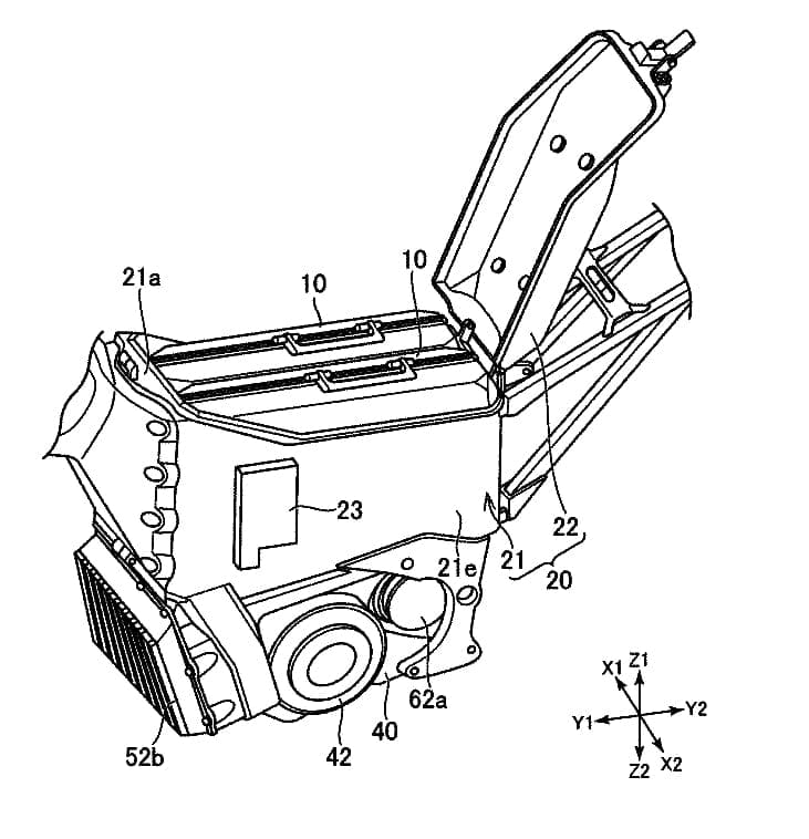 Yamaha's first full patent drawings for its production all-electric off