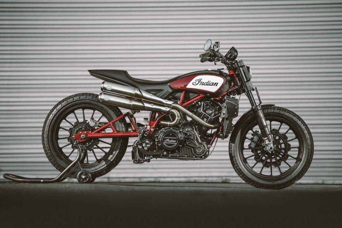 the for the production version of the Indian FTR1200 flat tracker the road!