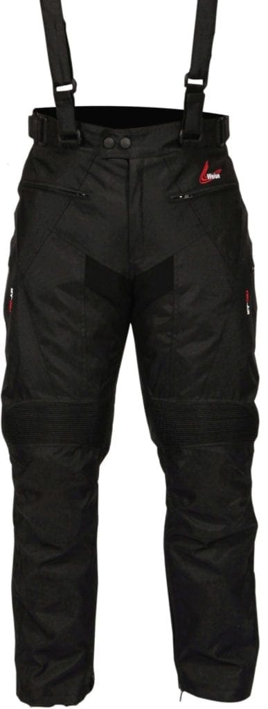 Front view of the Weise Marin motorcycle winter trousers.