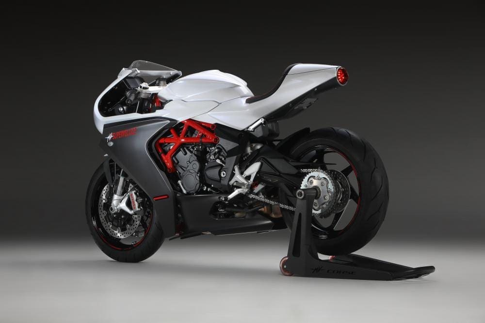 White is another colour that's available on the MV Agusta Superveloce 800 for next year.