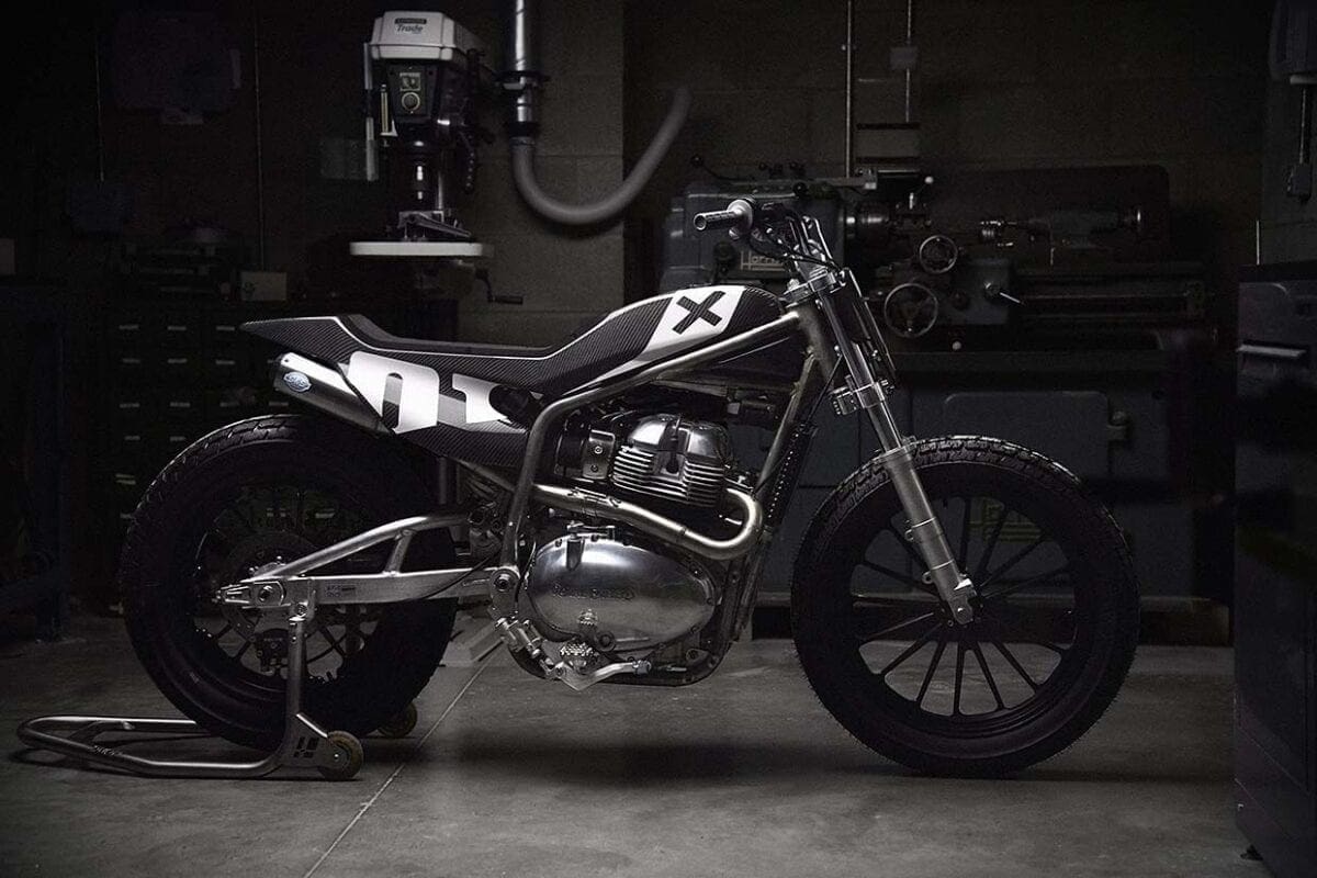 Royal Enfield and Harris Performance Custom Flat Tracker. Called the Flat Track.
