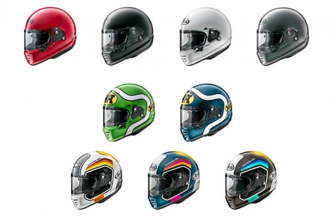 Range of colours for Arai's new Rapide lid