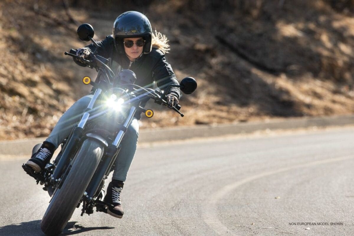 Honda Rebel riding shot.