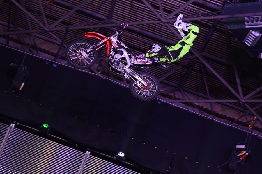 High-flying motorcycle fun at this year's Motorcycle Live event at the NEC.