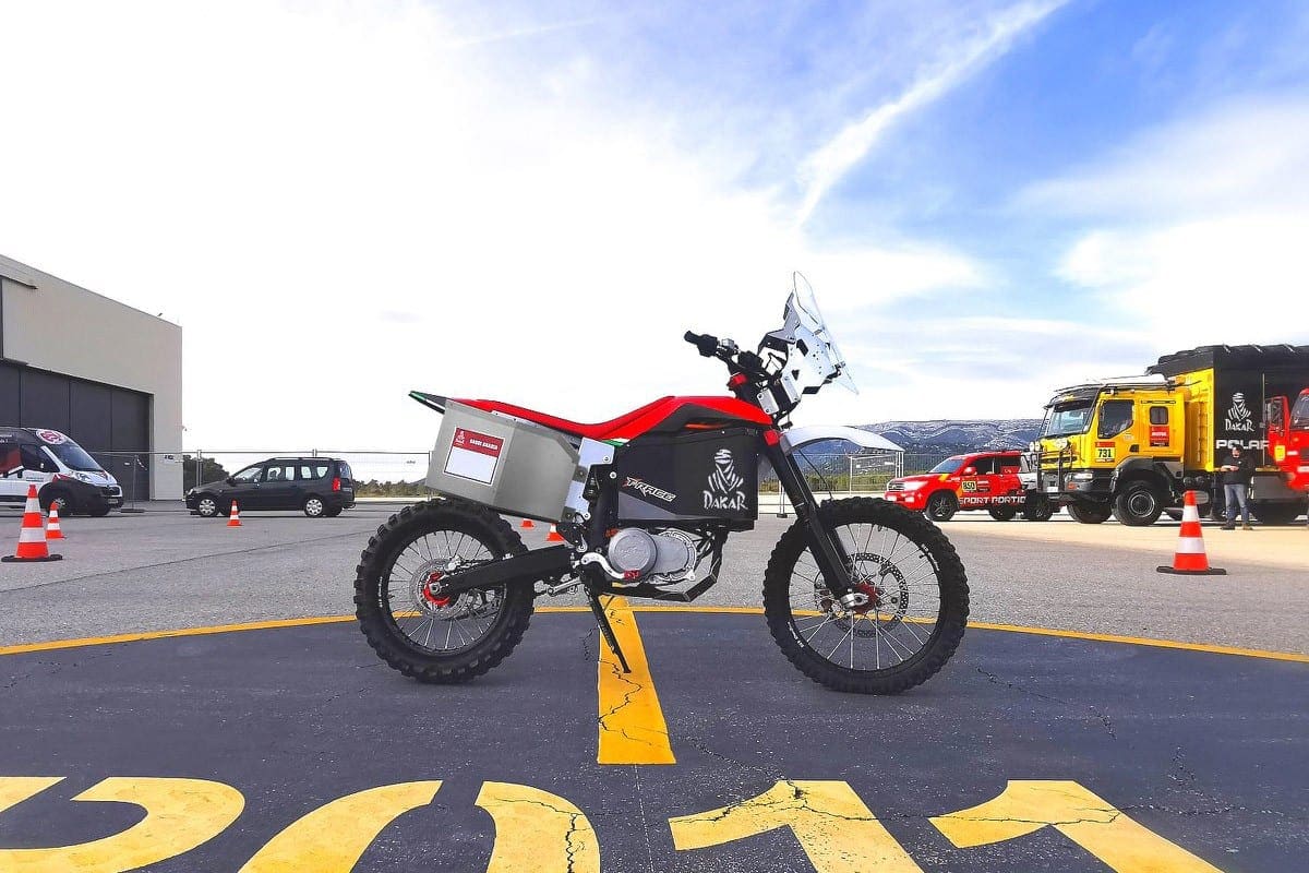 Tacita’s ELECTRIC T-Race Rally motorcycle will RACE in the Dakar (sort of).