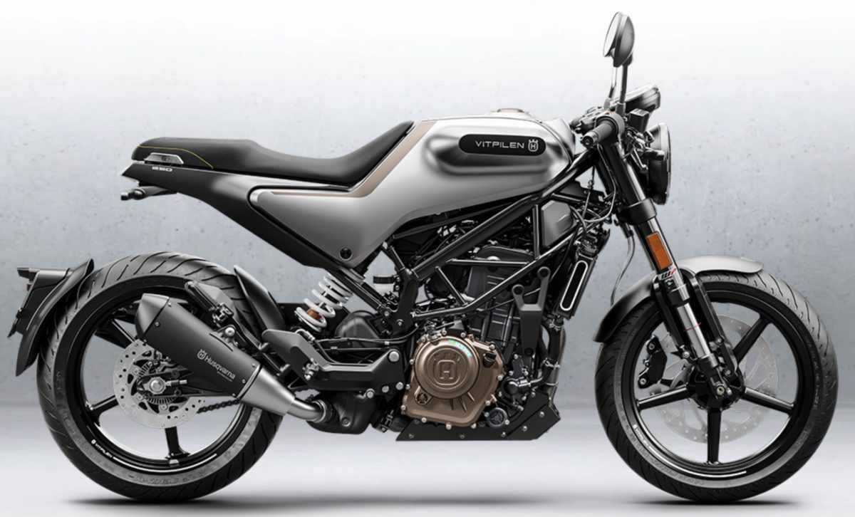 This is the Husqvarna Vitpilen 250. It makes just over 30bhp and comes with cast wheels instead of the bigger version's spoked options. Looks great. Only in India though, for now. 