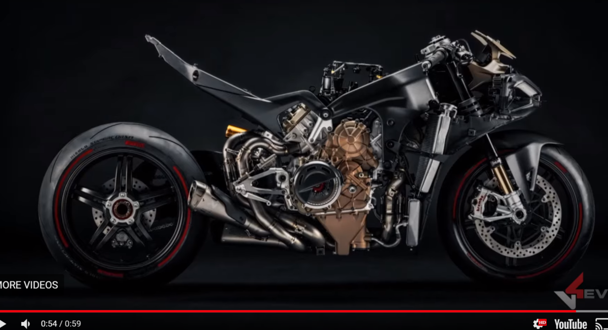 The entire bike is shown in the video, without clothes. 
