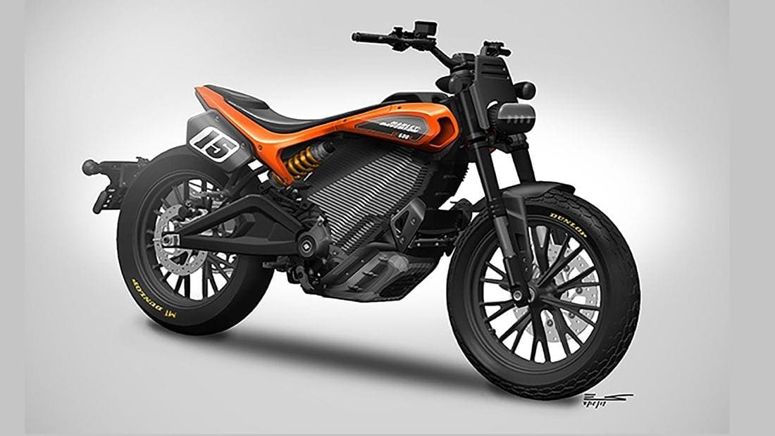 OFFICIAL: Design drawing of Harley-Davidson’s ELECTRIC flat tracker motorcycle.