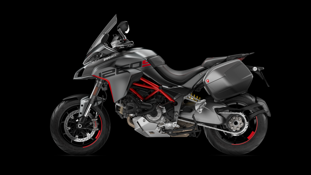This is the current Ducati 1260 GT Multistrada, you can see how very different the new bike is to this L-twin-powered model. The V4 is chalk to the 2020 bike's cheese.