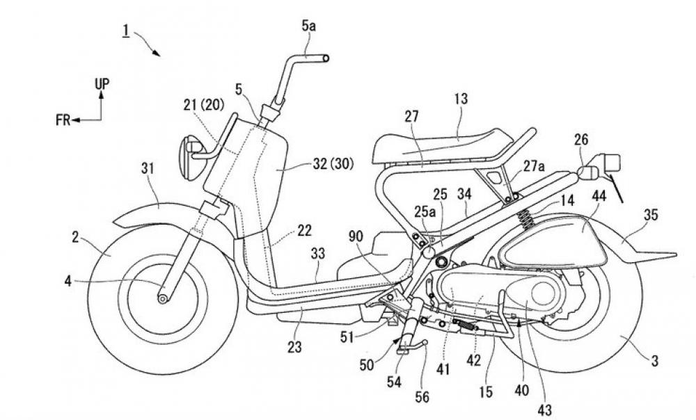 PATENT: Honda’s TELESCOPIC side stand. 