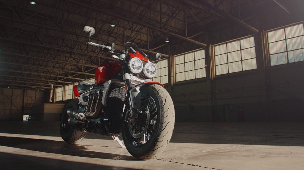 Triumph Rocket 3 tablecloth trick