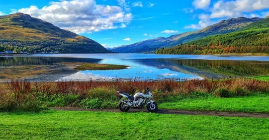 Siobhan's bike scenic shot with lake