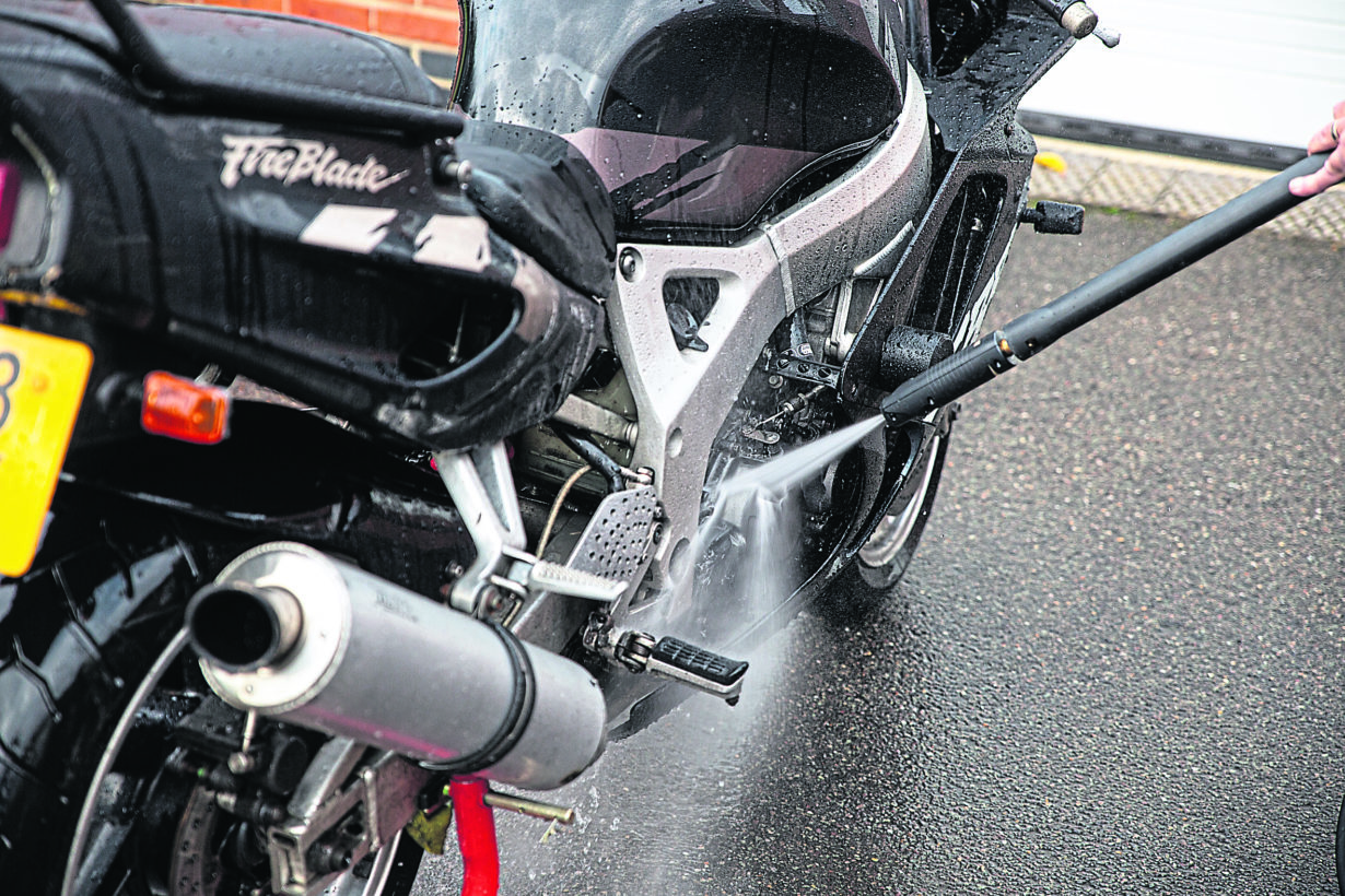 Using a pressure washer on your motorcycle
