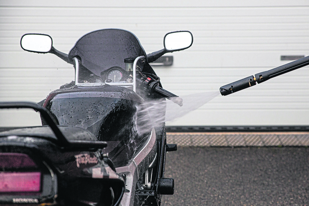 Using a pressure washer on your motorcycle