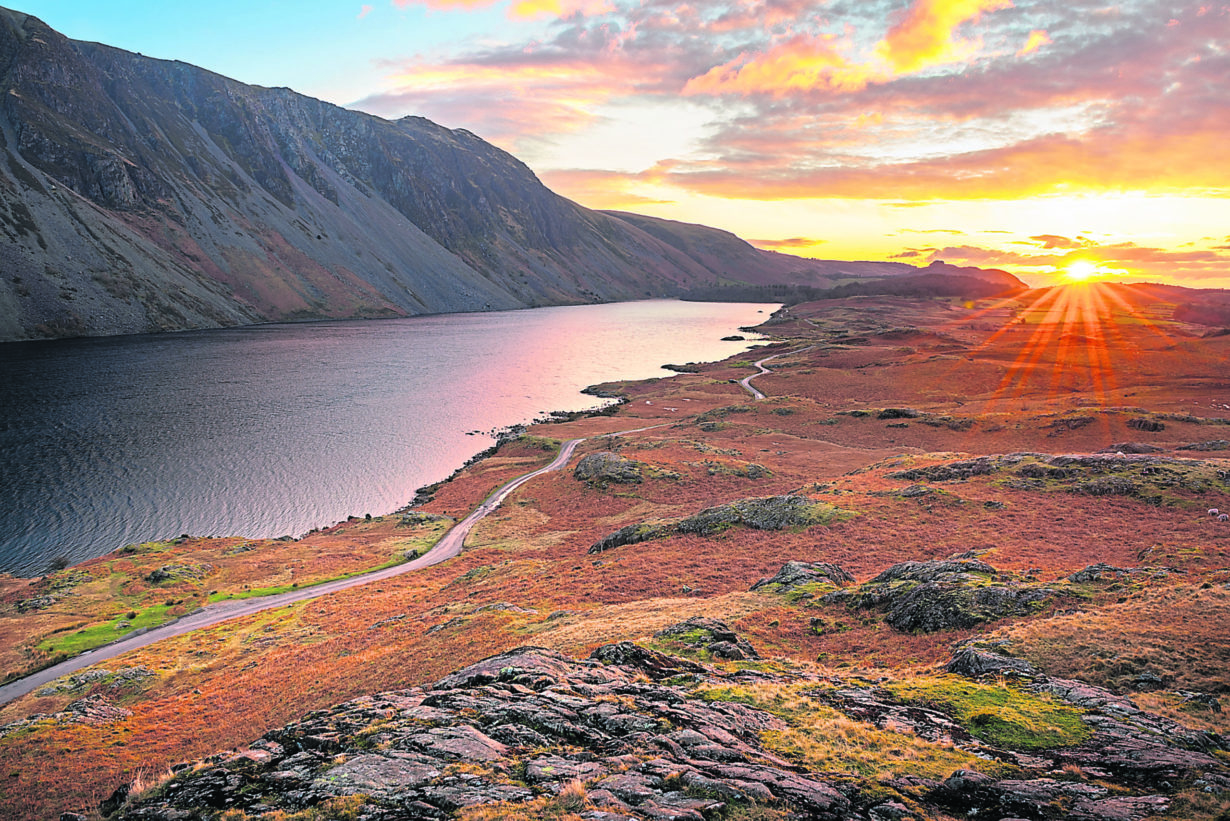 Wastwater Lake At Sunset, Lake District, UK.